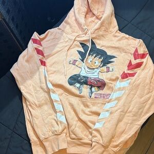 Hard turn bk Peach Anime Graphic goku Hoodie peach size L